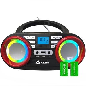 NIB KLIM Boombox B3 Radio CD Player Travel Compact Portable Crisp Sound